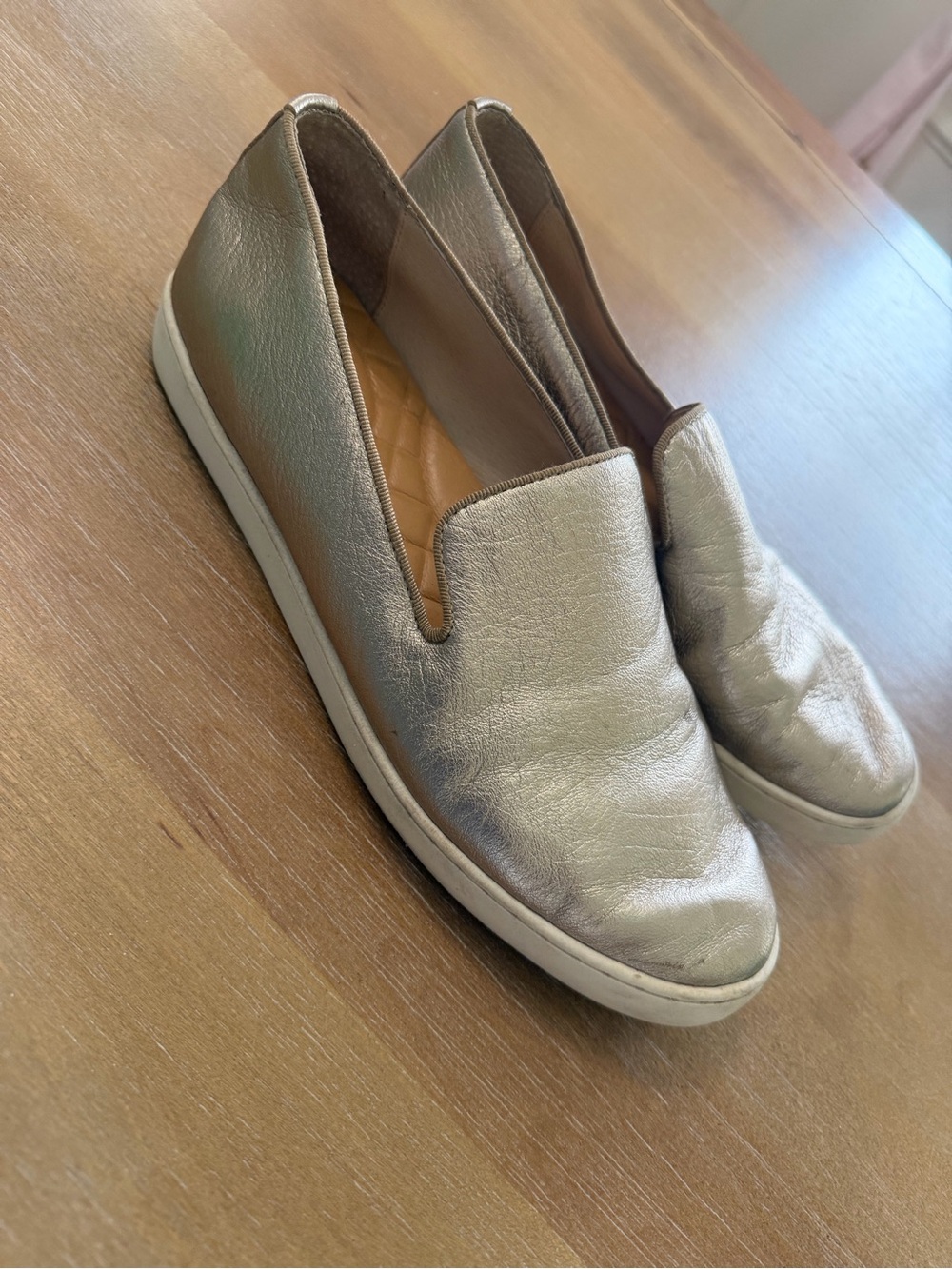 Birdies Metallic Slip-On Flats in Silver